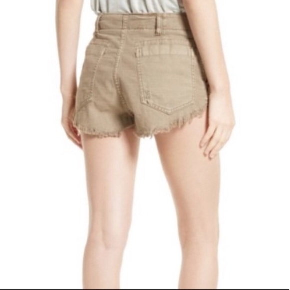 NWT Free People Stand-Off Beige Distressed Shorts - Picture 2 of 8